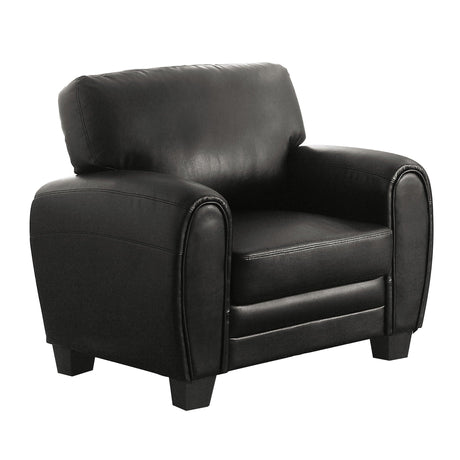 Rubin Black Faux Leather Chair by Homelegance at Eve Furniture