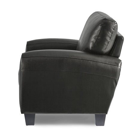Rubin Black Faux Leather Chair by Homelegance at Eve Furniture