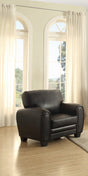 Rubin Black Faux Leather Chair by Homelegance at Eve Furniture