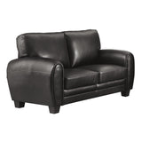 Rubin Black Faux Leather Loveseat by Homelegance at Eve Furniture