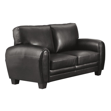 Rubin Black Faux Leather Loveseat by Homelegance at Eve Furniture
