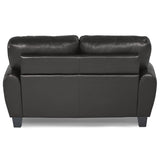 Rubin Black Faux Leather Loveseat by Homelegance at Eve Furniture