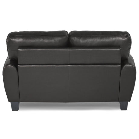 Rubin Black Faux Leather Loveseat by Homelegance at Eve Furniture