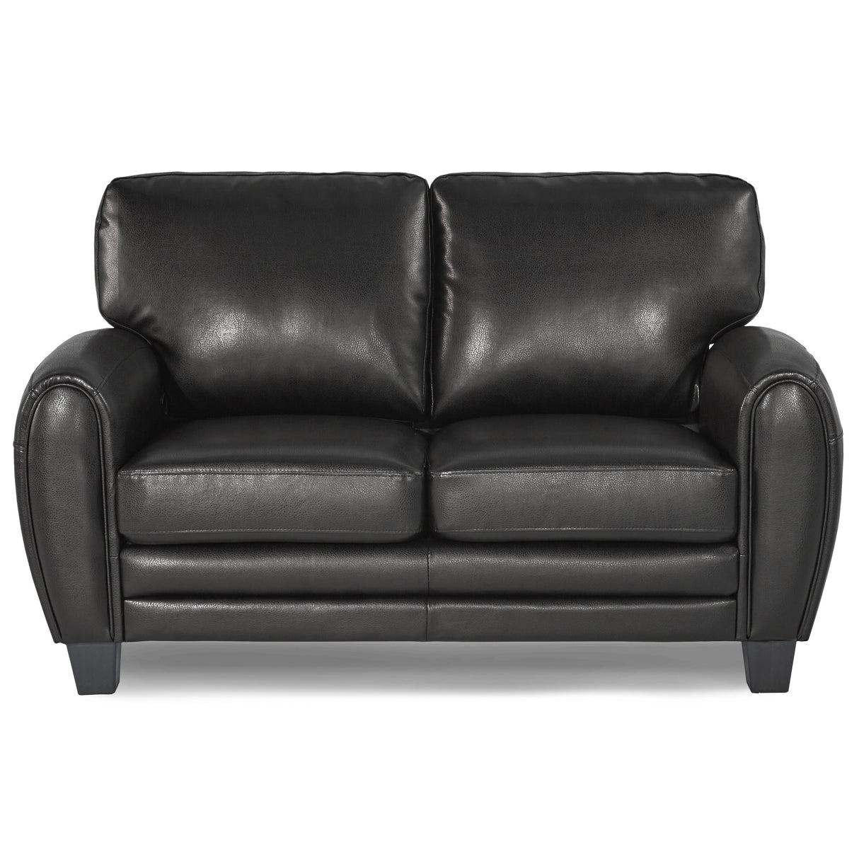 Rubin Black Faux Leather Loveseat by Homelegance at Eve Furniture