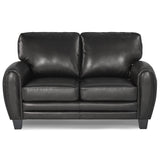 Rubin Black Faux Leather Loveseat by Homelegance at Eve Furniture