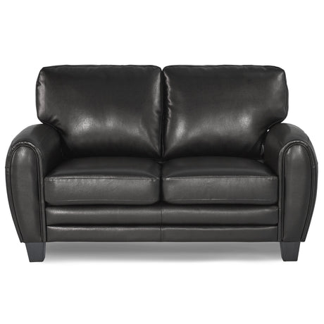 Rubin Black Faux Leather Loveseat by Homelegance at Eve Furniture