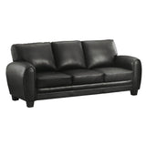 Rubin Black Faux Leather Sofa by Homelegance at Eve Furniture