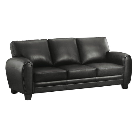 Rubin Black Faux Leather Sofa by Homelegance at Eve Furniture