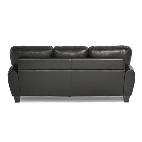 Rubin Black Faux Leather Sofa by Homelegance at Eve Furniture