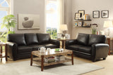 Rubin Black Faux Leather Sofa by Homelegance at Eve Furniture