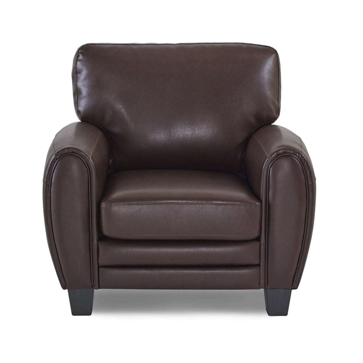 Rubin Dark Brown Faux Leather Chair by Homelegance at Eve Furniture