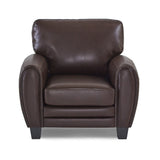 Rubin Dark Brown Faux Leather Chair by Homelegance at Eve Furniture