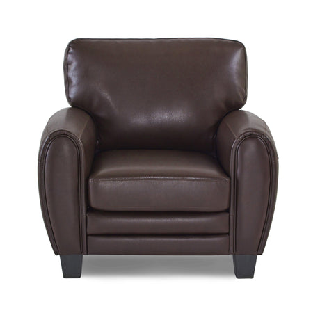 Rubin Dark Brown Faux Leather Chair by Homelegance at Eve Furniture
