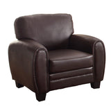 Rubin Dark Brown Faux Leather Chair by Homelegance at Eve Furniture