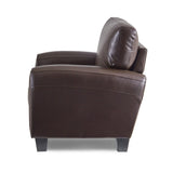 Rubin Dark Brown Faux Leather Chair by Homelegance at Eve Furniture