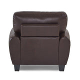 Rubin Dark Brown Faux Leather Chair by Homelegance at Eve Furniture