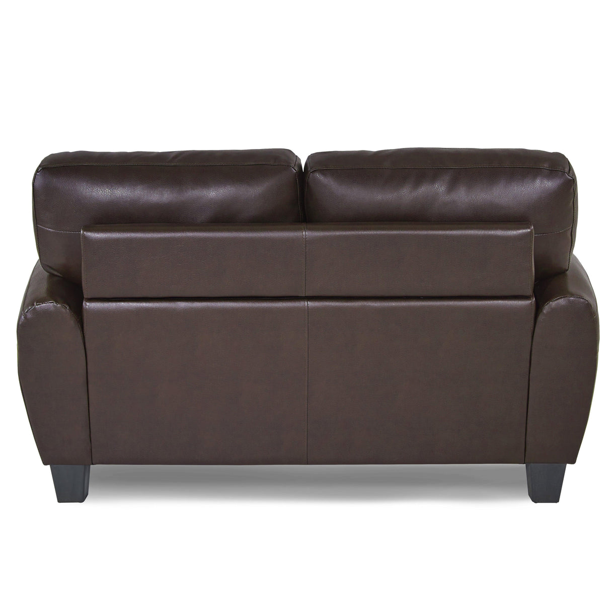 Rubin Dark Brown Faux Leather Loveseat by Homelegance at Eve Furniture