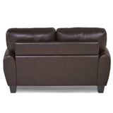 Rubin Dark Brown Faux Leather Loveseat by Homelegance at Eve Furniture