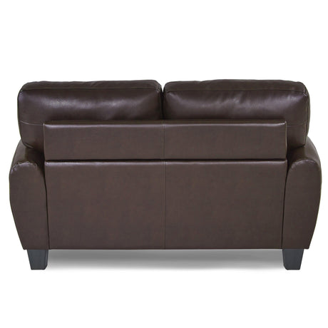 Rubin Dark Brown Faux Leather Loveseat by Homelegance at Eve Furniture