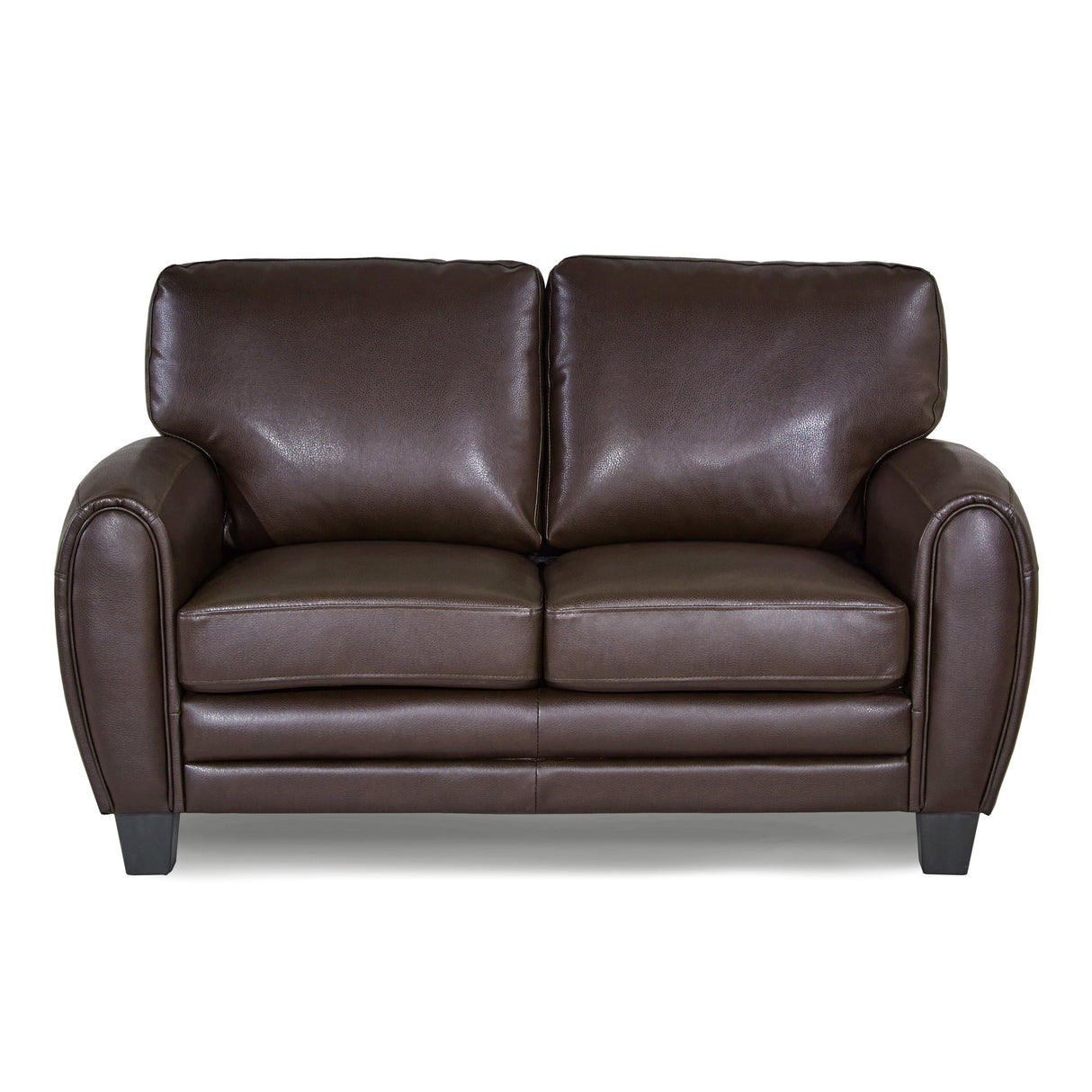 Rubin Dark Brown Faux Leather Loveseat by Homelegance at Eve Furniture