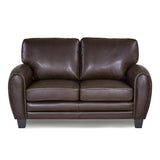 Rubin Dark Brown Faux Leather Loveseat by Homelegance at Eve Furniture