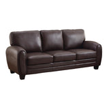 Rubin Dark Brown Faux Leather Sofa by Homelegance at Eve Furniture