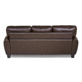 Rubin Dark Brown Faux Leather Sofa by Homelegance at Eve Furniture