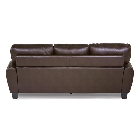 Rubin Dark Brown Faux Leather Sofa by Homelegance at Eve Furniture