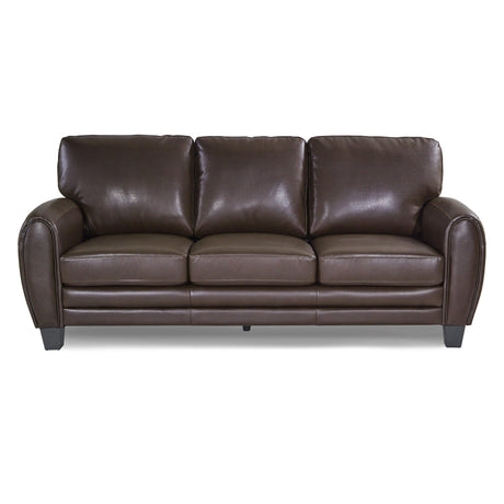 Rubin Dark Brown Faux Leather Sofa by Homelegance at Eve Furniture