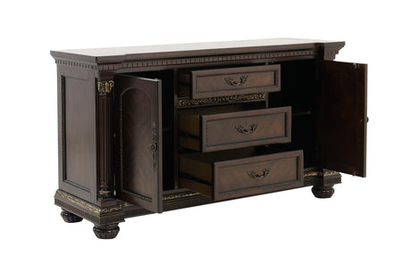 Russian Hill Warm Cherry Buffet by Homelegance at Eve Furniture