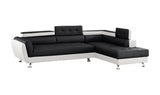 Izzi Black/White Faux Leather RAF Sectional - Eve Furniture