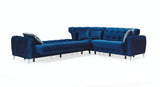 Ace Velvet Blue Storage Sectional - Eve Furniture
