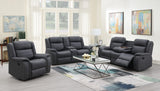 Max Grey 3-Piece Reclining Living Room Set