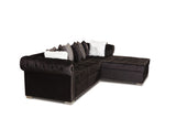 Milan Black Velvet RAF Sectional - Eve Furniture