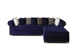 Milan Blue Velvet RAF Sectional - Eve Furniture