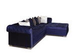Milan Blue Velvet RAF Sectional - Eve Furniture