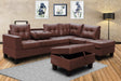 Allen Parkway Brown Microfiber Sectional with Storage Ottoman - Eve Furniture