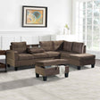 S878 Allen Parkway Brown Velvet Sectional by New Era Innovations at Eve Furniture