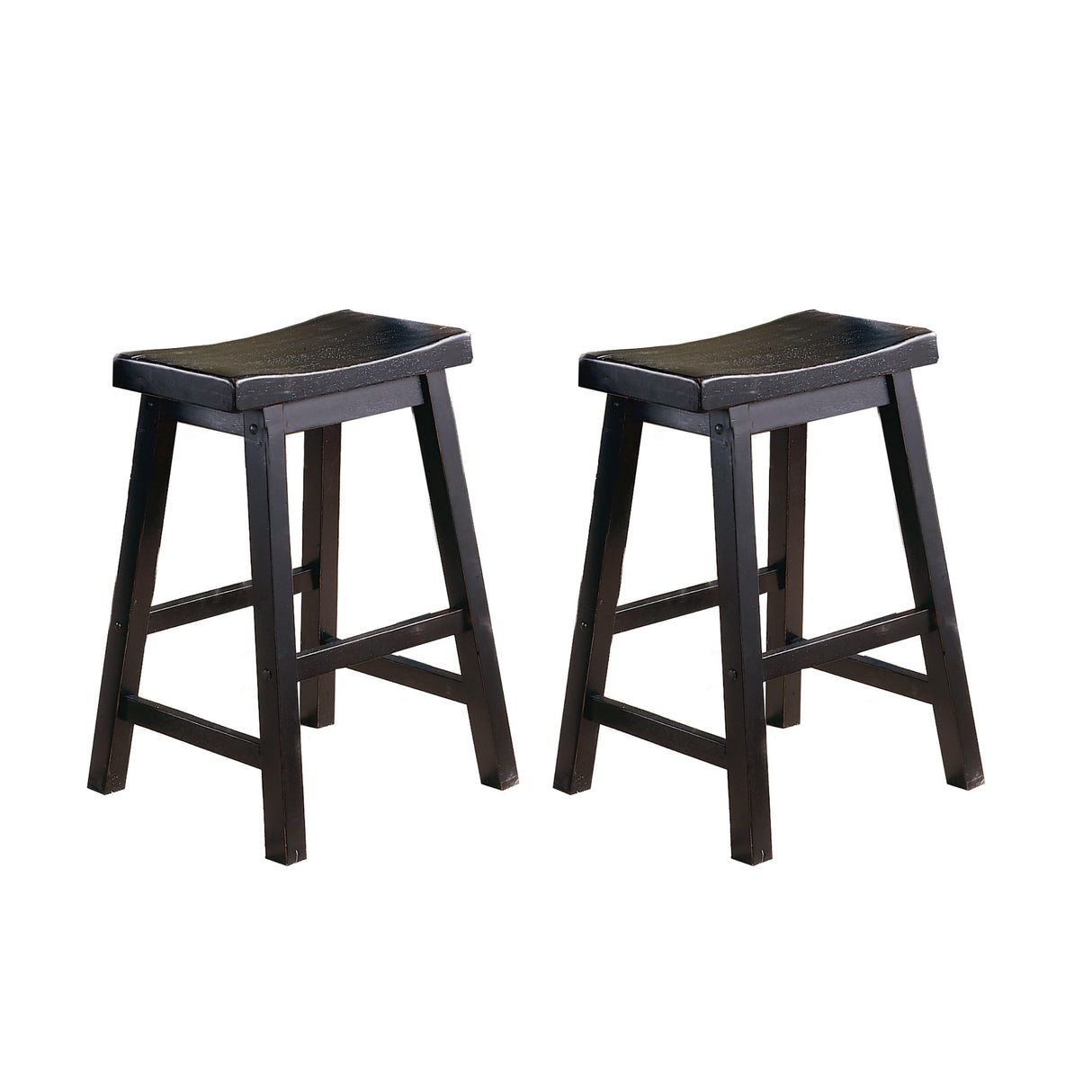 Saddleback Black Counter Height Stool, Set of 2 by Homelegance at Eve Furniture