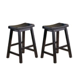 Saddleback Black Counter Height Stool, Set of 2 by Homelegance at Eve Furniture