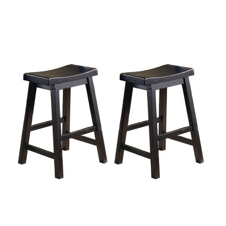 Saddleback Black Counter Height Stool, Set of 2 by Homelegance at Eve Furniture