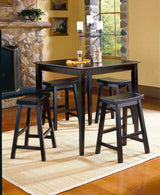 Saddleback Black Dining Stool, RTA, Set of 2 by Homelegance at Eve Furniture