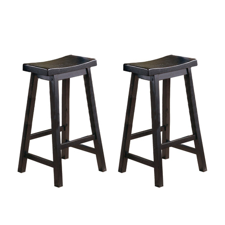 Saddleback Black Pub Height Stool, RTA, Set of 2 by Homelegance at Eve Furniture