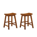 Saddleback Oak Counter Height Stool, Set of 2 by Homelegance at Eve Furniture