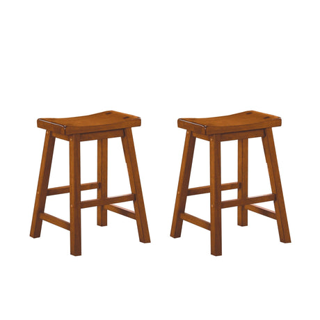 Saddleback Oak Counter Height Stool, Set of 2 by Homelegance at Eve Furniture