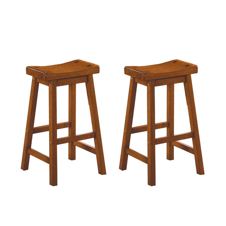 Saddleback Oak Pub Height Stool Set of 2 by Homelegance at Eve Furniture