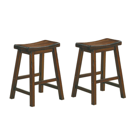 Saddleback Warm Cherry Counter Height Stool, Set of 2 by Homelegance at Eve Furniture