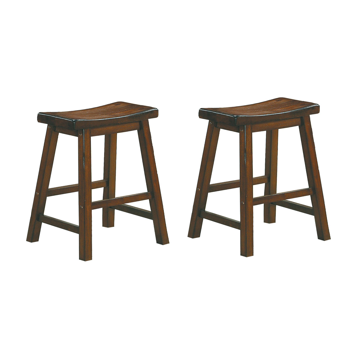 Saddleback Warm Cherry Dining Stool, RTA, Set of 2 by Homelegance at Eve Furniture