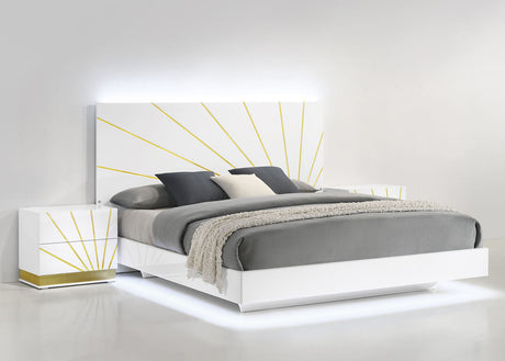 Safa Led White Platform Bedroom Set by New Era Innovations at Eve Furniture