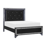 Salon Black King LED Upholstered Panel Bed by Homelegance at Eve Furniture